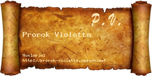 Prorok Violetta névjegykártya